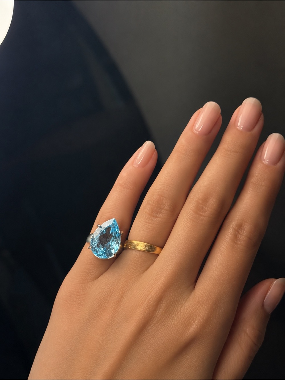 Natural Blue Topaz Ring – 10 Carat – 925 Sterling Silver – Size 6.75 – Certified